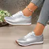 2026 Verano Nuevo Europeo y Americano Comercio Exterior Tallas Grandes Punta Redonda Moda con Cordones Cómodos Casuales Zapatos Individuales para Mujer En Stock Venta al por Mayor