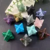 Venta Caliente Transfronteriza Adornos de Piedra de Cristal Natural Merkaba 25*25mm Cuadrado Satélite Piedra Desnuda Accesorios para Joyería DIY