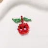 Lindos Dibujos Animados Tejidos con Cuentas Plátano Piña Manzana Pendientes de Fruta DIY Colgantes de Oreja Cadena de Teléfono Colgante de Llavero