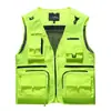 Estilo Novo Primavera e Outono Colete de Malha Secagem Rápida Masculino Casual Outdoor Multi-Bolsos Pesca Fotografia Colete 8512