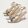 Sandalias de Tacón Alto con Tira Única y Punta Abierta 2026 Nuevo Estilo Tacón Fino Satén Elegante Versátiles Tacones Altos Talla Europea Transfronterizo