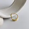 Anillo de Banda Lisa Curva de Ola de Plata de Ley 925 Diseño de Nicho Anillo para Dedo Índice Anillo Simple Joyería Versátil ins Celebridad de Internet