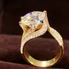 Anillo de Cobre Incrustado de Lujo de Seis Garras Nuevo Clásico Más Vendido de Celebridad de Internet Transfronterizo Ziyu, Anillo Popular para Mujer en Europa y América, Venta al por Mayor