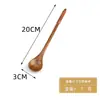 Conjunto de 6 Peças de Colheres de Madeira Natural para Cozinha, Mistura, Hashis Portáteis Estilo Japonês, Colheres, Colheres de Café, Colheres de Cabo Longo