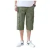 Pantalones Cortos Finos de Verano Nuevo Estilo Hasta la Rodilla para Hombre, Shorts de Trabajo Rayados con Múltiples Bolsillos, Shorts Casuales Versátiles