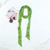 Bufanda de Seda Delgada Estrecha Larga Monocromática de Amazon Transfronteriza Bufanda Pequeña de Color Sólido de Gama Alta Cinta Versátil Estilo Coreano para Bolso