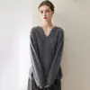 Nuevo suéter de punto casual versátil de invierno y otoño 100% cachemira para mujer, hilo Consinee, cepillado, básico tipo perezoso
