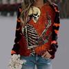 2022 nova série engraçada de Halloween cor combinando Amazon popular feminina estampada de manga comprida fábrica de camisetas atacado