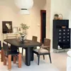 Cadeira de Jantar de Rattan Vintage, Estilo Wabi-Sabi, Cadeira Individual Retro com Encosto, Cadeira para Pátio Externo, Cadeira de Chá Estilo Chinês Novo, Cadeira de Anfitrião