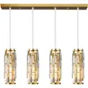 Lámpara de comedor de cristal de lujo ligero transfronteriza, candelabro estilo industrial americano enchufable, barra de bar, candelabro pequeño de hierro largo de tres cabezas