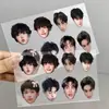 40 adesivos de transferência Ray-Ban versão Q, personagens fofos de desenho animado Ziyu e Tian Xuning, materiais decorativos para cadernos, adesivos de cristal
