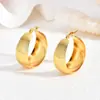 Brincos de Argola Larga com Listras Verticais em Aço Inoxidável Dourado Europeu e Americano para Mulheres Estoque para Atacado Fornecimento Direto do Fabricante Joias