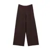 Pantalones de punto minimalistas y relajados de Bie para mujer, cintura elástica, pantalones largos fluidos, versátiles, holgados, adelgazantes, pantalones casuales