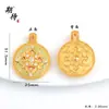 Resistência Duradoura da Cor, Pingente de Disco de Carpa com Padrão de Martelo em Forma de Cabaça Cravejado de Diamantes, Novo Pingente de Ouro Areia com Fivela de Paz de Lótus Gravada em Estilo Chinês