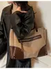 Bolsa de Ombro Grande Capacidade Transfronteiriça para Mulheres, Bolsa de Axila Estilo Preguiçoso, Bolsa para Motocicleta, Bolsa de Mão Coreana de Nicho, Bolsa Tote de Alta Qualidade