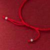 Plata S925 simple flor de la suerte de cuatro hojas Perla pulsera de cuerda roja tejida a mano joyería de mano DIY al por mayor C0642