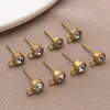 Pendientes de Acero Inoxidable Chapados en Oro con Forma de Taza de Coche y Pedrería Colgante, Accesorios para Pendientes Hechos a Mano DIY