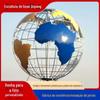 Grande globo de escultura do campus de aço inoxidável ao ar livre moderno minimalista quadrado jardim ornamentos de bola oca de metal oco