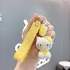 Fuyuan Llavero Personalizado Linda Chica Gato Kt Sentada Muñeca de Dibujos Animados Colgante para Coche Mochila