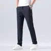 Pantalones casuales de verano finos y versátiles para hombre, de corte recto y holgado, con cintura elástica, ligeros y transpirables, de estilo moderno transfronterizo