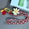Cordão para Celular, Usável na Cruzada, Estilo Longo para Mulheres, Corda Trançada Floral Feita à Mão Estilo Ins, Durável e Resistente, Corda Anti-Perda para Uso Externo