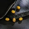 Prata 925 Banhada a Ouro Corindo Incrustado Repolho Furo Reto Pequenos Acessórios DIY Moda Novo Estilo Chinês Luxo Acessível Acessórios Versáteis