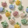 Estilo Japonés Frescas y Elegantes Rosas Rizadas de Tela DIY Hecho a Mano Pinza para el Cabello Simple Cordón para el Cabello Accesorios para Ropa