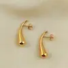 Pendientes de acero inoxidable de lujo ligero europeo y americano, diseño simple de gota de agua, alta gama, personalidad, pendientes irregulares para mujer, joyería para orejas, venta al por mayor