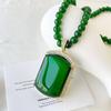 Nova Corrente de Colar Pingente de Suéter Esmeralda Minimalista Versátil de Longa Duração Estilo Chinês Moda Simples para Roupas