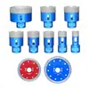 Amoladora Angular M14 Juego de 10 Brocas de Corona Azules con Hojas de Sierra Sinterizadas para Corte en Seco de Azulejos y Mármol