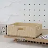Caixa de Armazenamento Estilo Japonês, Cesta de Armazenamento para Sala de Estar e Quarto, Cesta de Armazenamento de Palha e Rattan Sintéticos, Cesta de Armazenamento para Armário de Casa