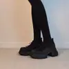 Mocassins Leves com Solado Grosso para Aumentar a Altura, Bico Redondo e Salto Bloco para Mulheres 2026 Estilo Doce e Cool Versátil Slip-On Tênis Esportivos Casuais