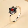Anel de Mantra Simples de Seis Caracteres da Moda Chinesa Anel de Cauda Personalizado Retrô de Prata 925 para Homens e Mulheres