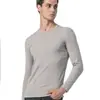 Camiseta de Manga Larga para Hombre Primavera Camisa Base Blanca Suéter Primavera y Otoño Color Sólido Ropa Interior Talla Grande para Hombre Top