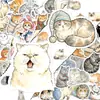 50 Pegatinas de Gato Lindas de Acuarela de Compra Directa Transfronteriza, Adorables Pegatinas de Gato Mascota para Botellas de Agua, Diarios, Tabletas, Pegatinas Impermeables de PP