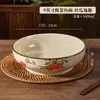 Conjunto de Tigelas Cerâmicas de Alta Qualidade, Grande Capacidade, Estilo Chinês Retrô para Uso Doméstico, Incluindo Tigelas para Sopa, Tigelas para Macarrão e Louças