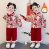 Conjunto de Año Nuevo para Niña Invierno 2025 Nuevo Estilo Niños Pequeños Festivo Estilo Chino Ropa de Invierno Engrosada Conjunto de Traje Tang para Bebé Niña