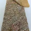 Tela de Malla con Bordado de Cuentas Pesadas, Cuentas Tubulares, Lentejuelas, Tela Bordada, Tela a Granel para Vestido de Banquetes, Vestido de Noche, Vestido de Novia