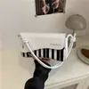 Bolso Versátil para Mujer 2025, Bolso Cuadrado Pequeño de Moda y Aspecto de Alta Calidad, Nuevo Bolso Bandolera de un Solo Hombro, Bolso para Mujer con Rayas Contrastantes Estilo Teclas de Piano
