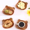 Huisi Hogar Plato Transparente para Dim Sum Pastel Bocadillos Dibujos Animados Fruta Seca Frutero Plato Oso Escupiendo Hueso