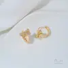 Pendientes de Corazón Color Melocotón Rellenos de Oro de 14K, Pendientes de Corazón de Color Ecológicos, Ganchos Franceses para Orejas, Pendientes de Moda Hechos a Mano para Bricolaje de Celebridades de Internet