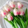 Mini Pu Plástico Tulipán Flores Artificiales Comercio Exterior Transfronterizo Flores de Seda Boda Decoración del Hogar Flores Fabricante Venta al por Mayor