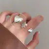 Anillo de Plata de Ley 925 Simple Dulce Fresco Flor Otoño Invierno Nuevo Anillo para Mujer ins Sensación de Alta Gama Anillo de Junta Abierta Ajustable