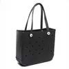 En stock bolsa de playa eva bolsa de agujeros bolso de mano grande de almacenamiento para viajes cesta de verduras de inyección bolsa de agujeros eva con impresión