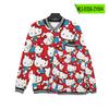 2023 fornecimento transfronteiriço do novo código europeu Hello Kitty beisebol camisa 3D impressão colorida single-breasted beisebol uniforme outono