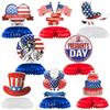 Suministros para la fiesta del Día de la Independencia de Estados Unidos, bola de panal para el día nacional, decoración de mesa de escritorio, bandera, decoración navideña, adornos de panal