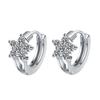 Jin Jiahua Aretes Calientes Elegantes de Copo de Nieve Aretes Corea del Sur Lindos Aretes de Hebilla de Oreja de Copo de Nieve Coreano al Mayoreo