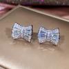Cao Shi Versión coreana de joyería simple de lazo traje de tres piezas con circonita chapada en platino accesorios de moda para mujer al por mayor