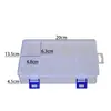 10 15 24 36 Caja de Almacenamiento Divisoria de Plástico Transparente para Aparejos de Pesca Caja Organizadora de Plástico Rectangular para Piezas Pequeñas Herramientas