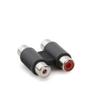 Cabeça de extensão AV fêmea-fêmea direta 2 Conector adaptador de cabo de áudio e vídeo Lotus vermelho e branco Conector de par de fios RCA2